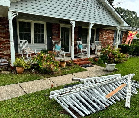 porch fence and deck install